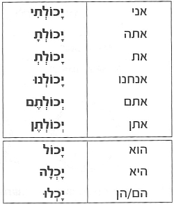 Глагол יכול в прошедшем времени